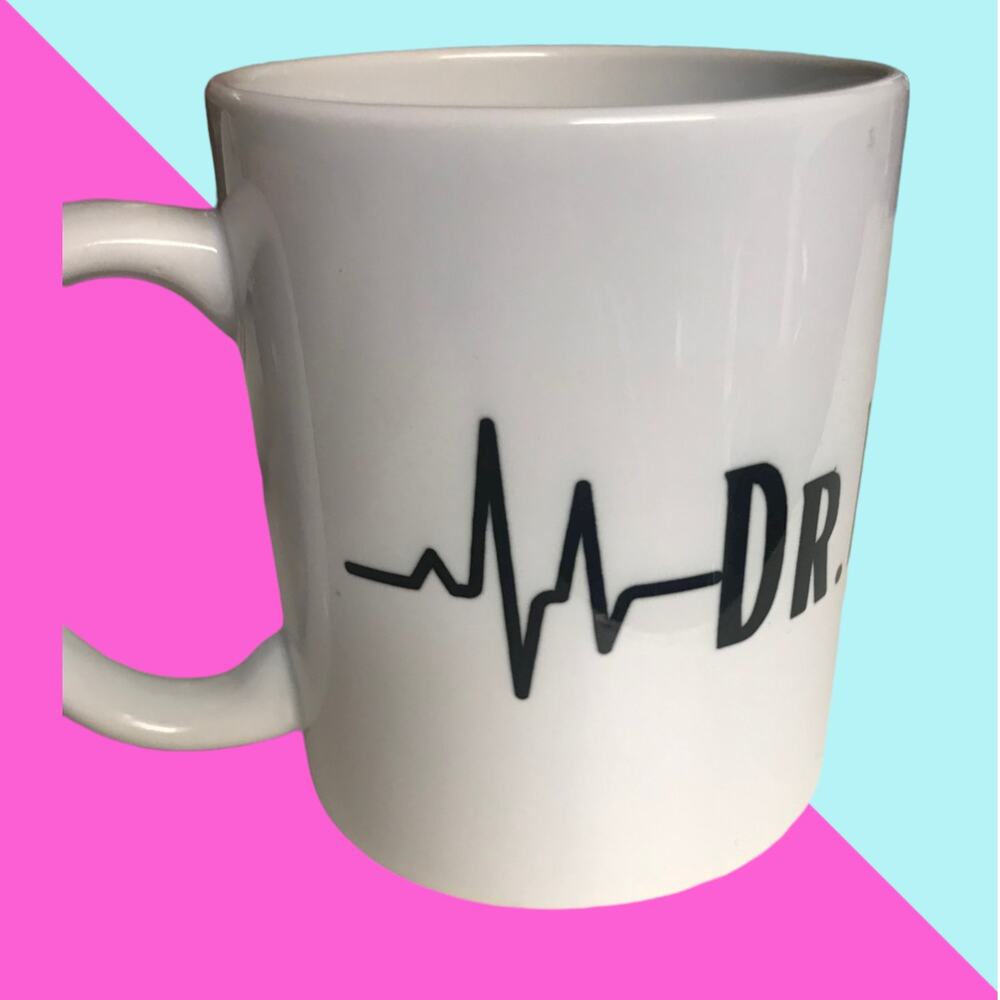 Handmade Custom Design  Heart Beat Black Graphic Coffee Mug Tea Cup 11oz
